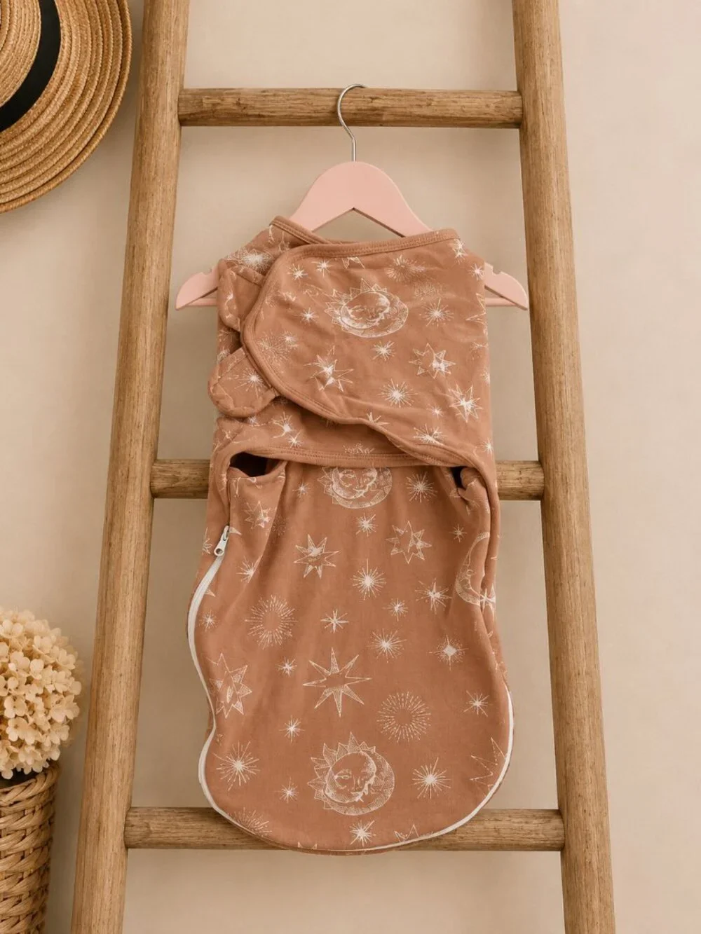 Celestial Sun & Moon Baby Swaddle Sleep Sack 0–3 Months Neutral Newborn Wrap